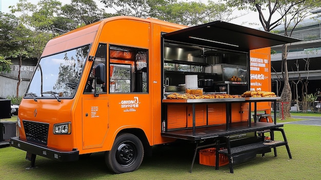 colorido-camion-comida-que-sirve-bocadillos-frescos-parque-tarde-soleada_1093985-8328